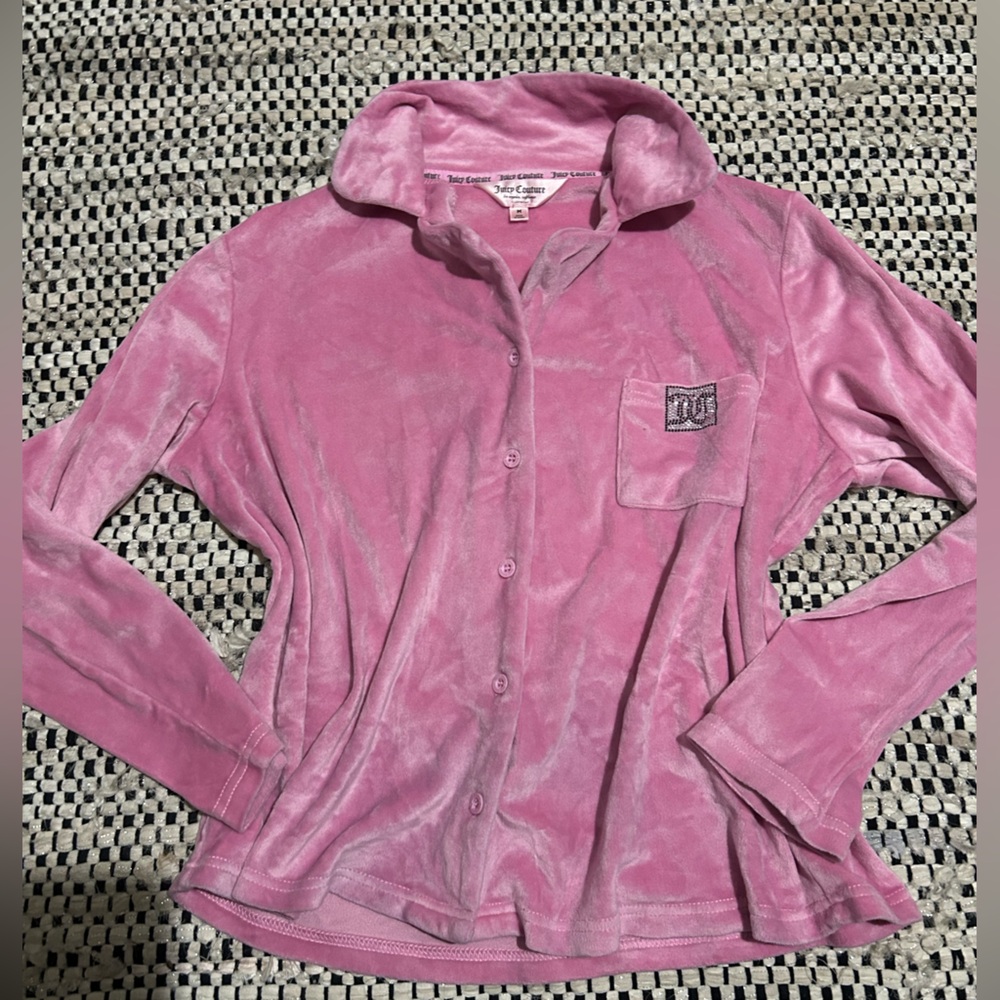 Juicy couture pj button up long sleeve